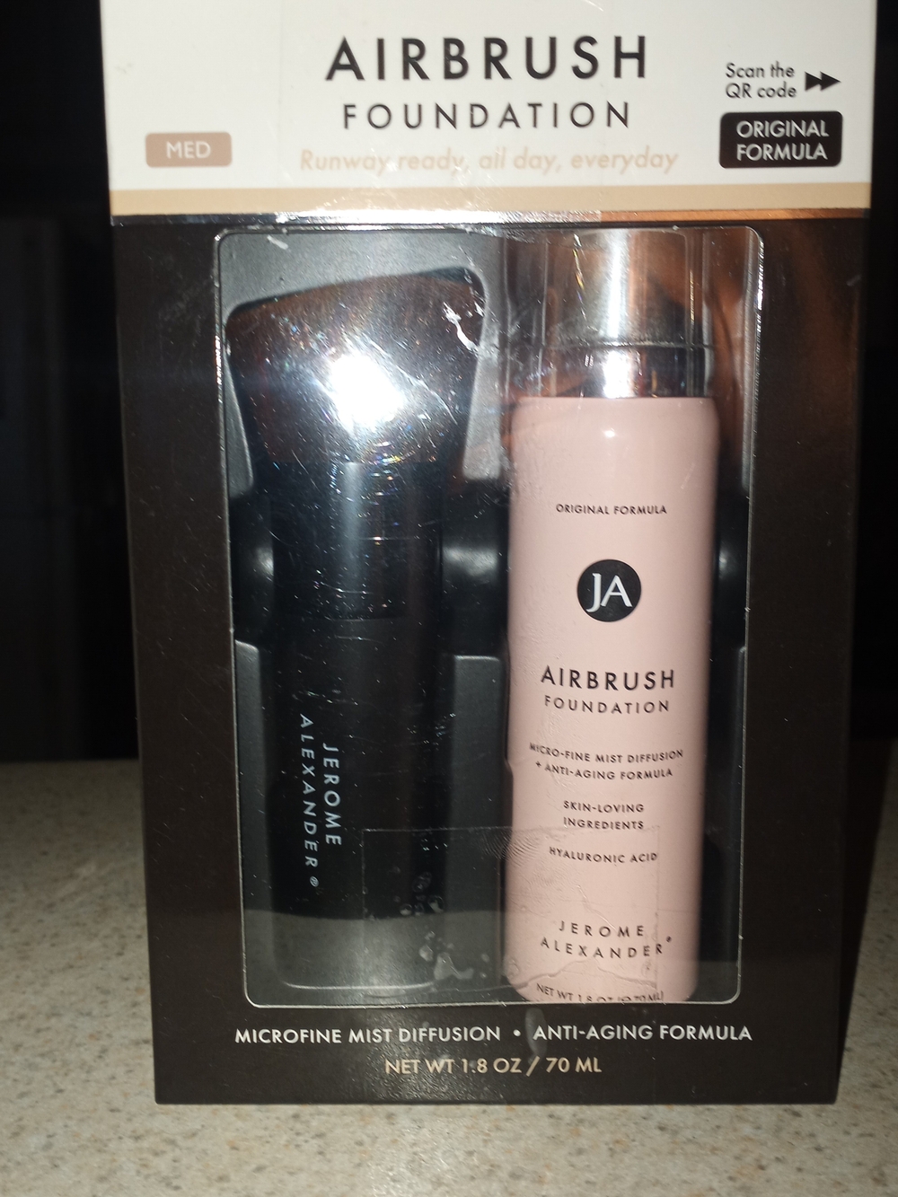 JA Airbrush Foundation Spray & Brush - Medium (Pink)